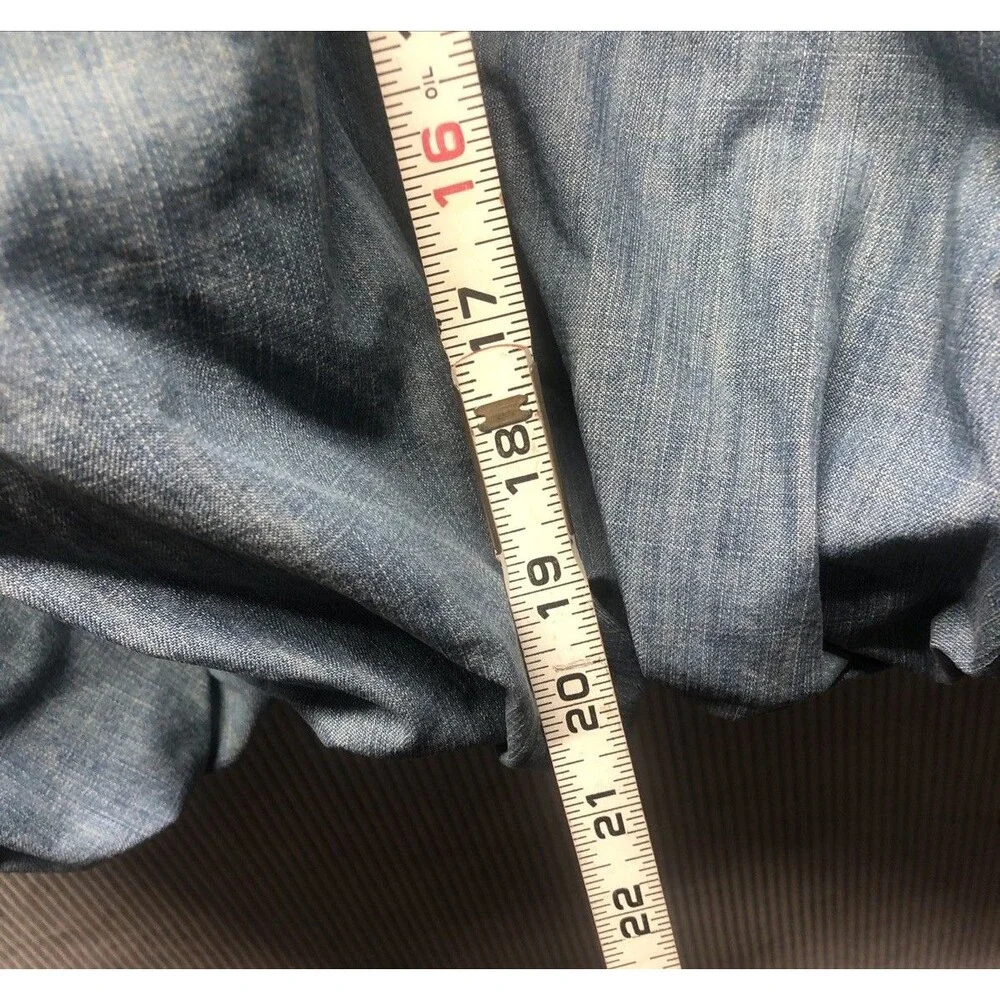 H&M Denim Bubble Skirt Size 10 Pockets Stained Thrashed - Picture 9 of 15